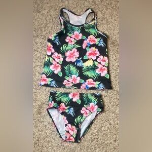 NWOT uideazone Girls 2 Piece Bathing Suit UPF 50+ Racerback Tank Briefs Size 11Y